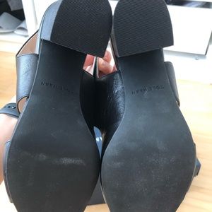 Cole haan black leather block heels